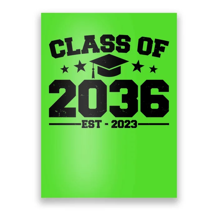 Class Of 2036 Grow With Me Kindergarten Graduation Poster