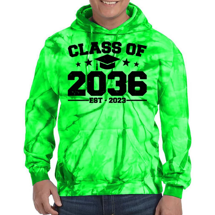 Class Of 2036 Grow With Me Kindergarten Graduation Tie Dye Hoodie