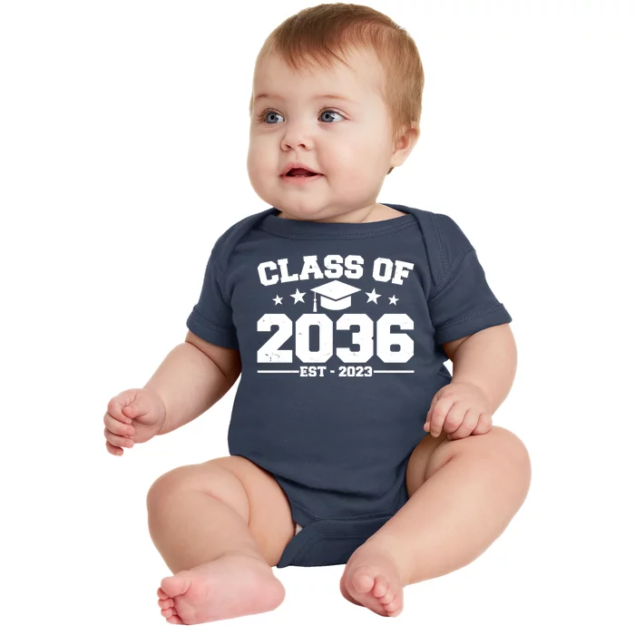 Class Of 2036 Grow With Me Kindergarten Graduation Baby Bodysuit