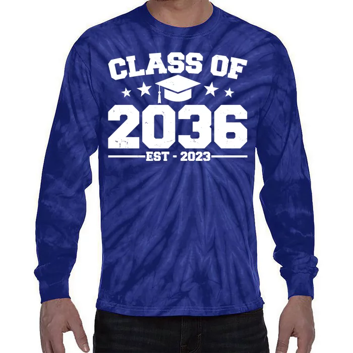 Class Of 2036 Grow With Me Kindergarten Graduation Tie-Dye Long Sleeve Shirt