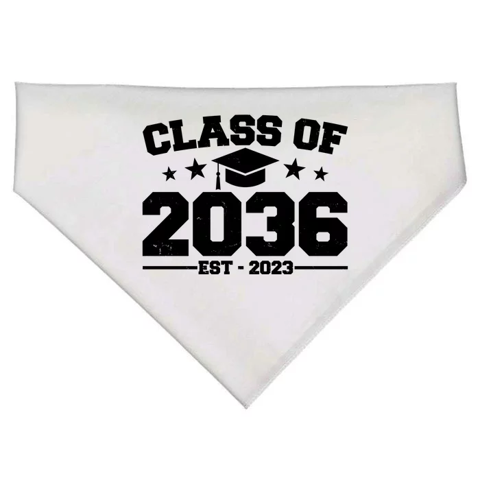 Class Of 2036 Grow With Me Kindergarten Graduation USA-Made Doggie Bandana