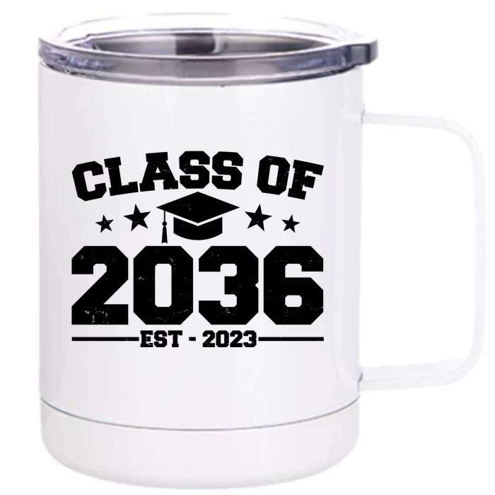 Class Of 2036 Grow With Me Kindergarten Graduation Front & Back 12oz Stainless Steel Tumbler Cup