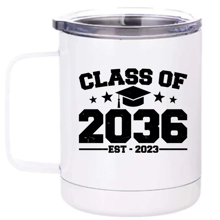 Class Of 2036 Grow With Me Kindergarten Graduation Front & Back 12oz Stainless Steel Tumbler Cup