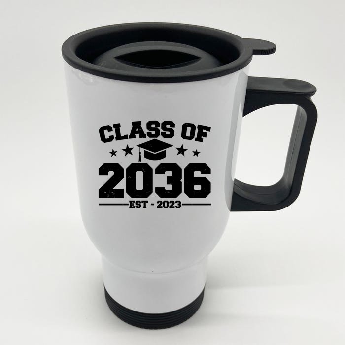 Class Of 2036 Grow With Me Kindergarten Graduation Front & Back Stainless Steel Travel Mug