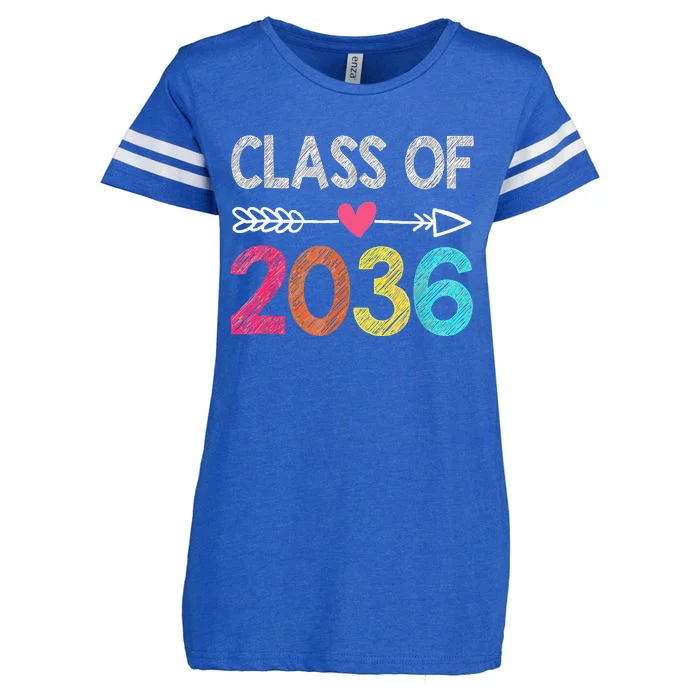 Class Of 2036 Grow With Me First Day Of Kindergarten Enza Ladies Jersey Football T-Shirt