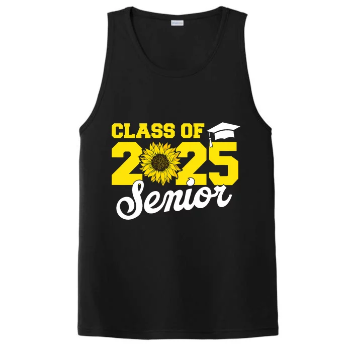 Class Of 2025 Senior 2025 Sunflower Back To School 2025 Girl Performance Tank