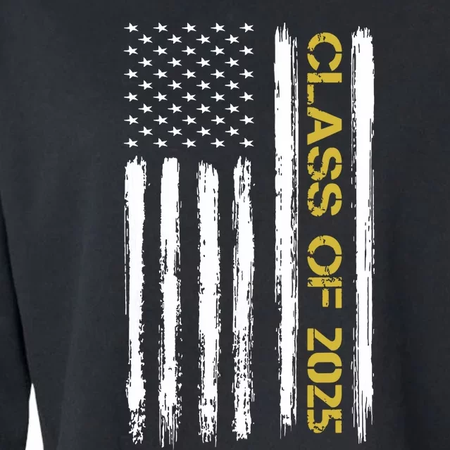 Class Of 2025 Senior Patriotic American Flag Graduation Gift Cropped Pullover Crew