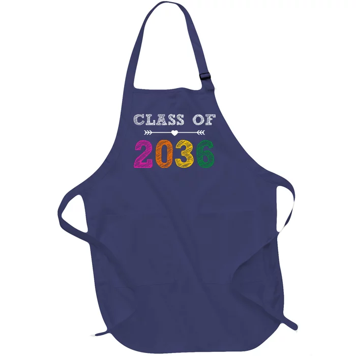 Class Of 2036 Colorful Graduation Gift Full-Length Apron With Pocket