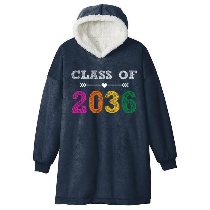 Class Of 2036 Colorful Graduation Gift Hooded Wearable Blanket