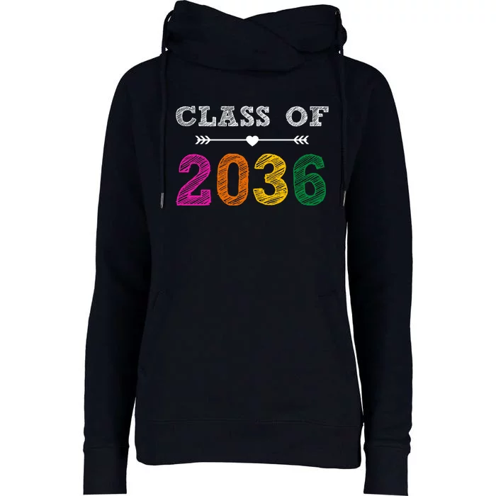 Class Of 2036 Colorful Graduation Gift Womens Funnel Neck Pullover Hood