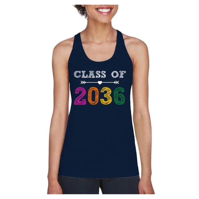 Class Of 2036 Colorful Graduation Gift Women's Racerback Tank