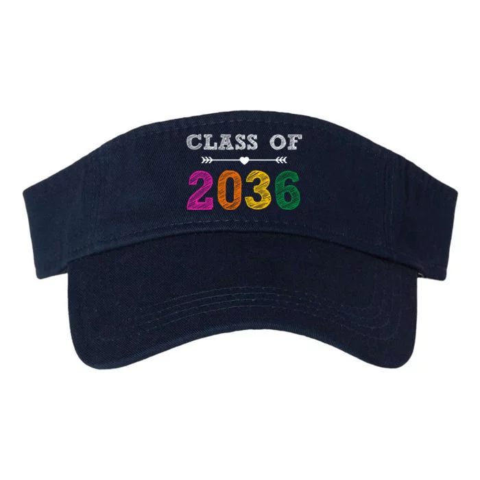 Class Of 2036 Colorful Graduation Gift Valucap Bio-Washed Visor