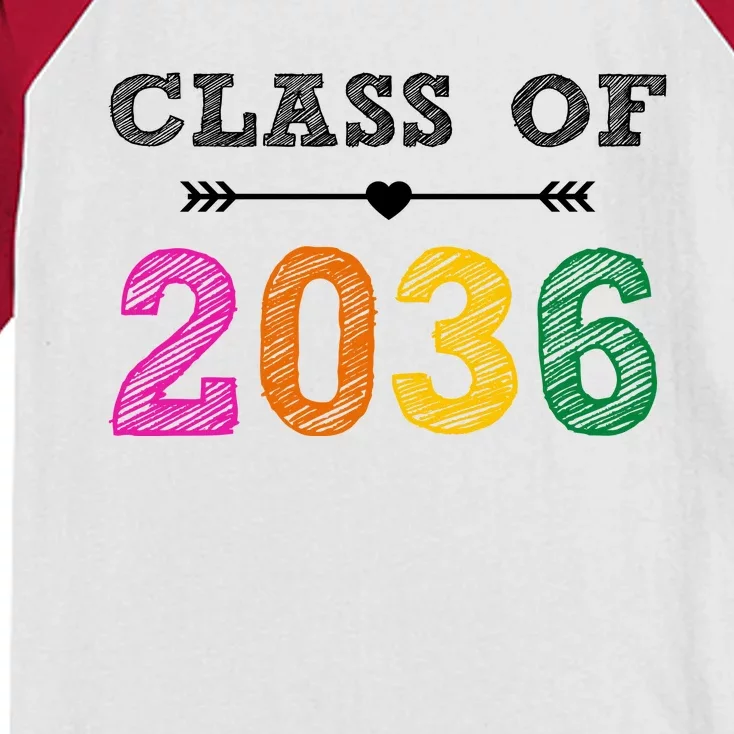 Class Of 2036 Colorful Graduation Gift Kids Colorblock Raglan Jersey