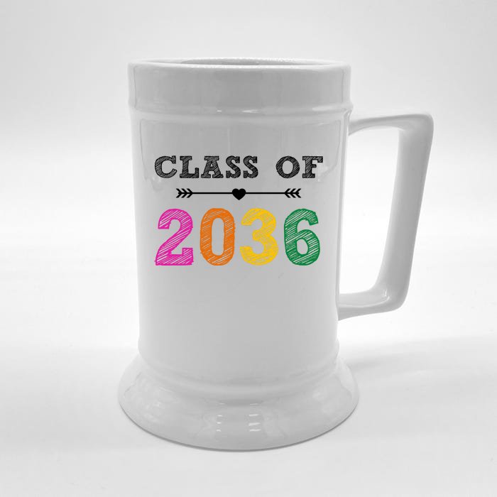 Class Of 2036 Colorful Graduation Gift Front & Back Beer Stein