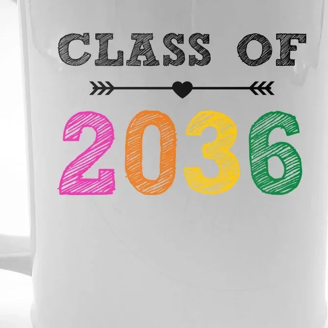 Class Of 2036 Colorful Graduation Gift Front & Back Beer Stein