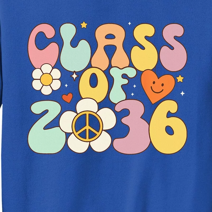 Class Of 2036 Hippie Peace Grow Me Kindergarten To Graduate Tall Sweatshirt