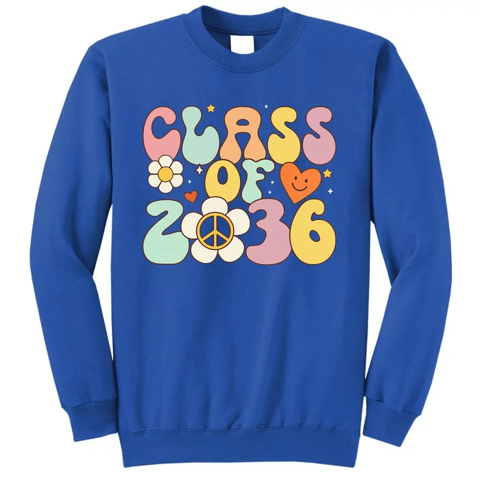 Class Of 2036 Hippie Peace Grow Me Kindergarten To Graduate Tall Sweatshirt