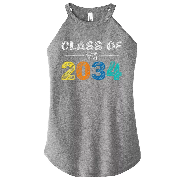 Class Of 2034 Grow With Me First Day Of School Graduation Cute Women’s Perfect Tri Rocker Tank