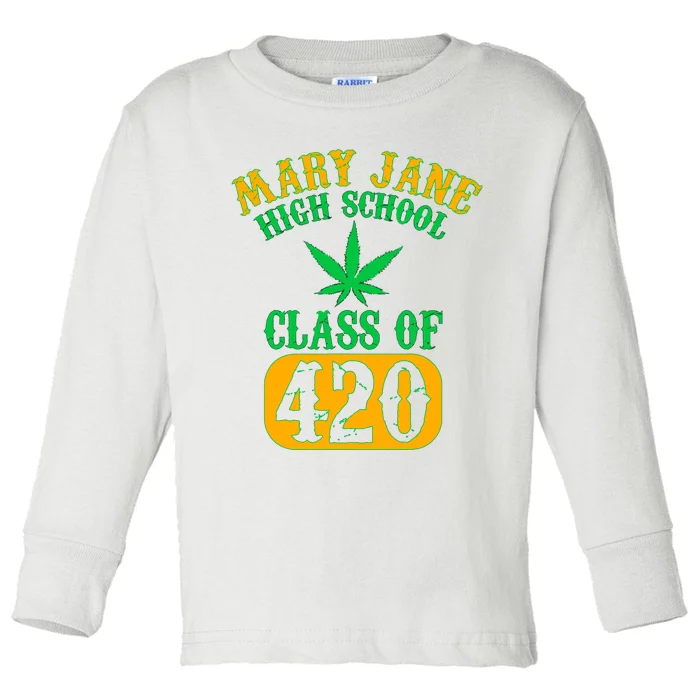 Class Of 420 Marijuana Cannabis Pothead Stoner Toddler Long Sleeve Shirt