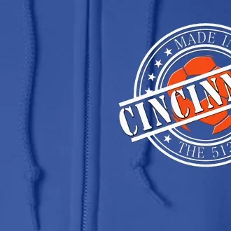 Cincinnati Ohio 513 Soccer Squad Full Zip Hoodie