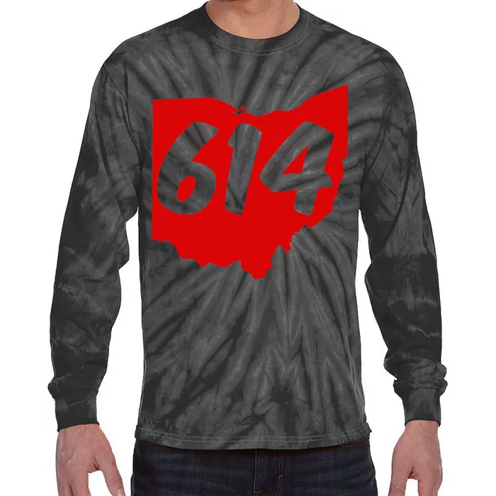 Columbus Ohio 614 Area Code 614 Tie-Dye Long Sleeve Shirt