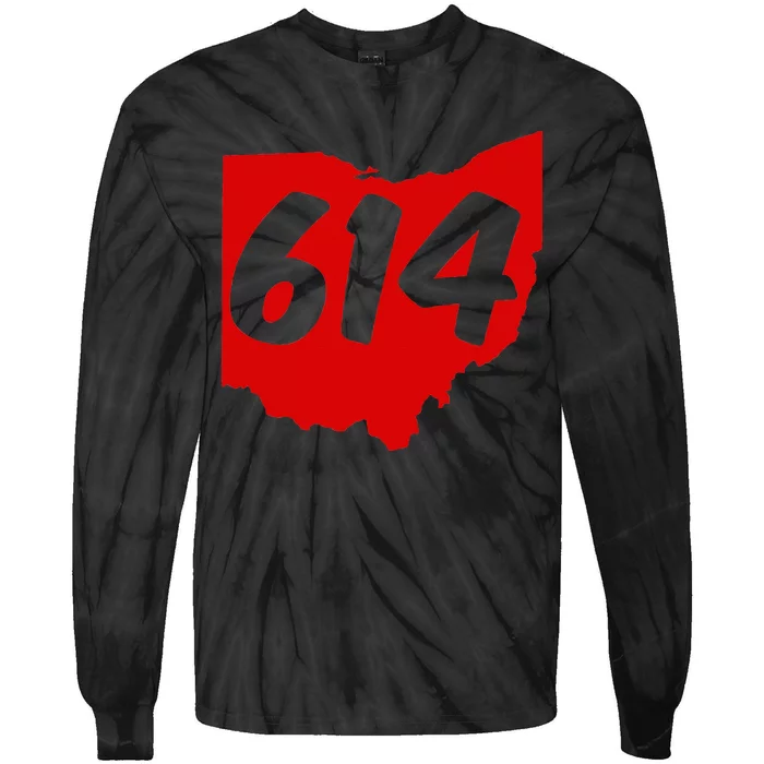 Columbus Ohio 614 Area Code 614 Tie-Dye Long Sleeve Shirt