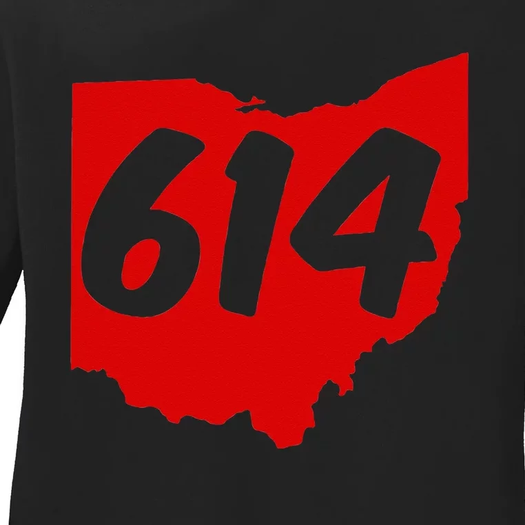 Columbus Ohio 614 Area Code 614 Ladies Long Sleeve Shirt