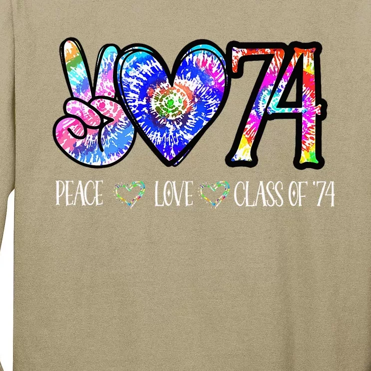 Class Of 74 1974 50th Class Reunion Tie Dye Graduation Items Tall Long Sleeve T-Shirt