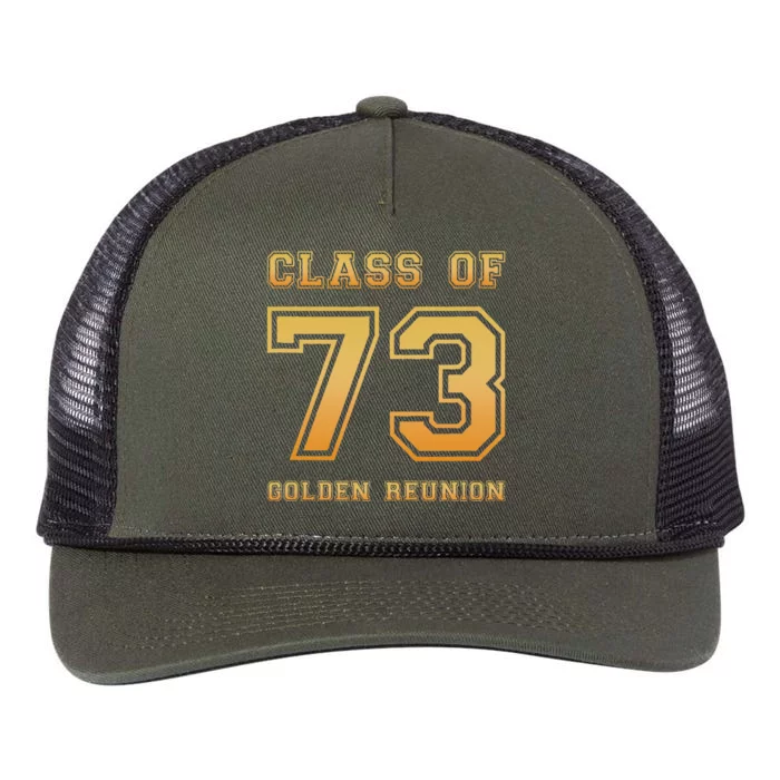 Class Of 73 1973 Class Reunion 50th Golden Reunion Slogan Retro Rope Trucker Hat Cap