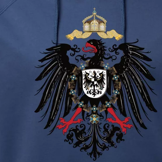 Coat Of Arms German Empire Imperial Eagle 1889 Performance Fleece Hoodie