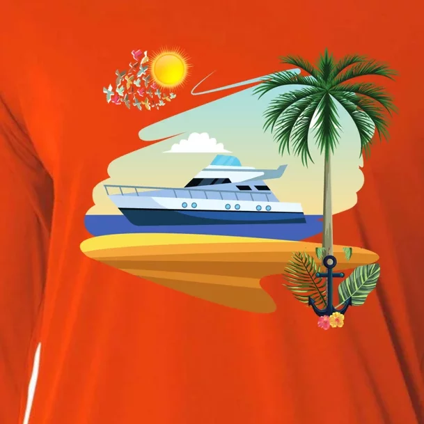 Cruising On A Yacht Funny Family Cruise Ship Cruising Lovers Gift Cooling Performance Long Sleeve Crew