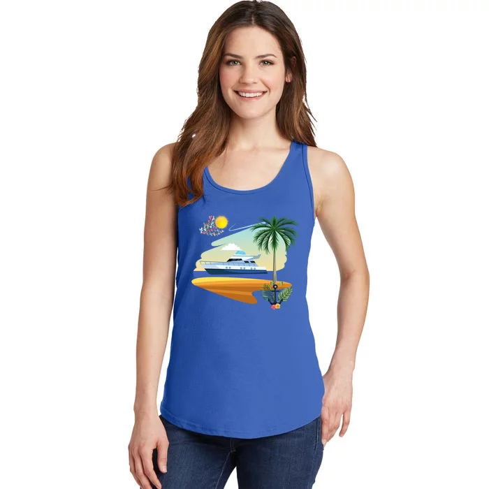 Cruising On A Yacht Funny Family Cruise Ship Cruising Lovers Gift Ladies Essential Tank