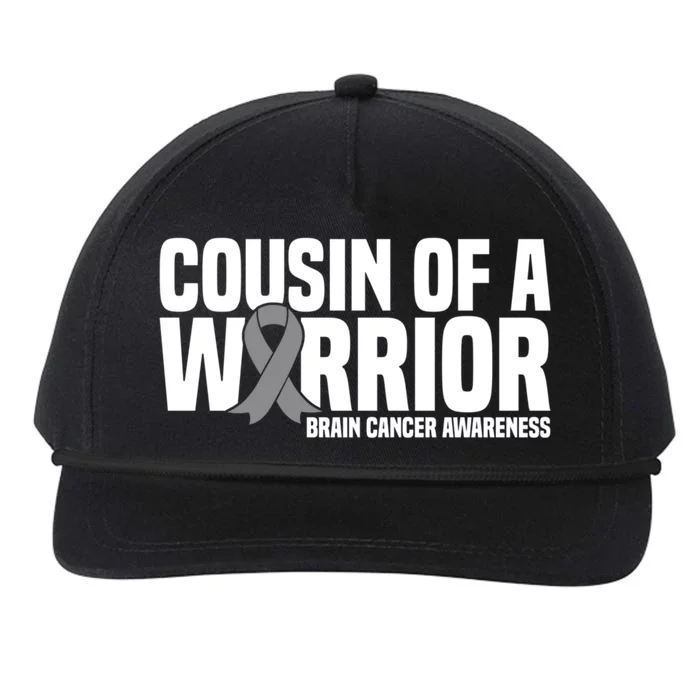 Cousin Of A Warrior Grey Ribbon Brain Cancer Awareness Cool Gift Snapback Five-Panel Rope Hat