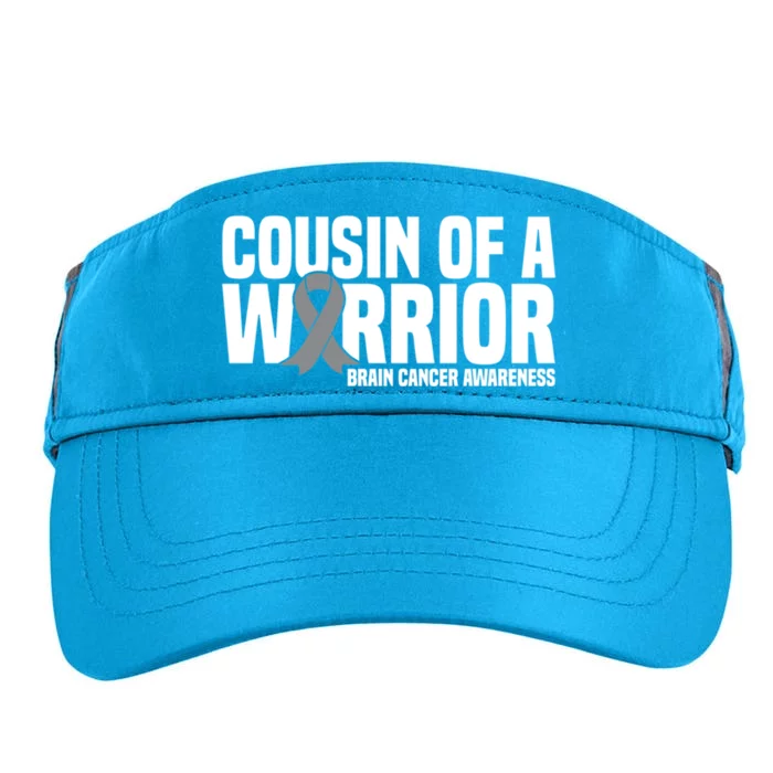 Cousin Of A Warrior Grey Ribbon Brain Cancer Awareness Cool Gift Adult Drive Performance Visor