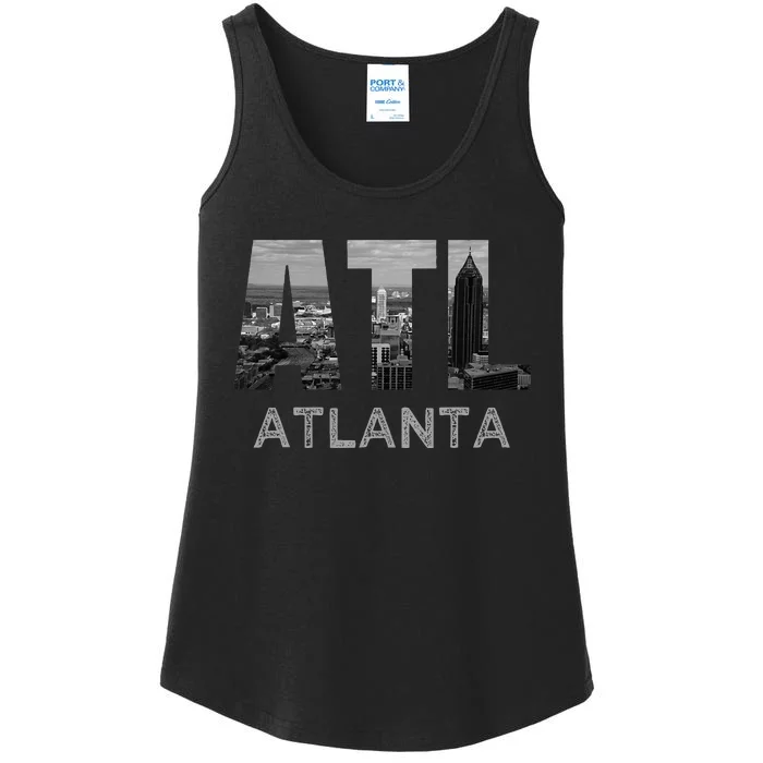 City Of Atlanta Georgia Skyline Cityscape Downtown Atl Home Ladies Essential Tank