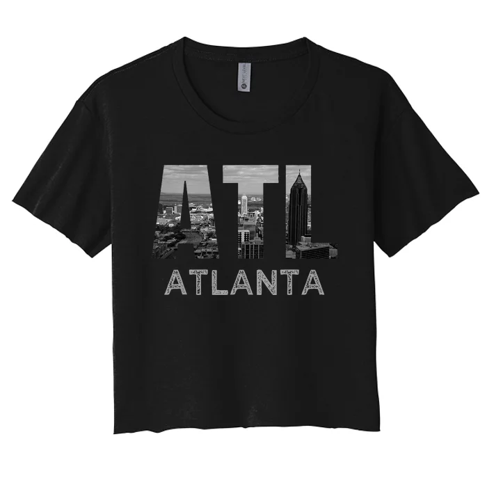 City Of Atlanta Georgia Skyline Cityscape Downtown Atl Home Women's Crop Top Tee