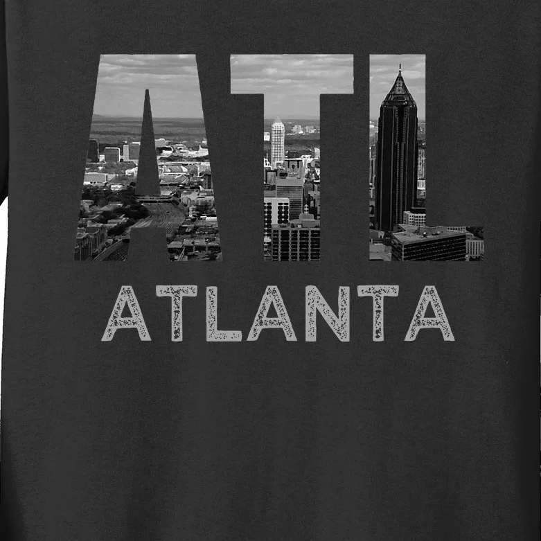 City Of Atlanta Georgia Skyline Cityscape Downtown Atl Home Kids Long Sleeve Shirt