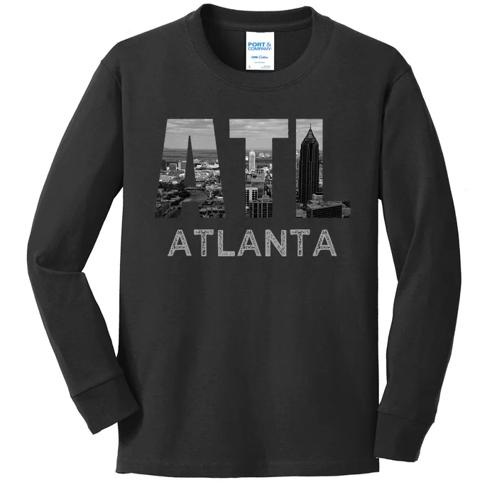 City Of Atlanta Georgia Skyline Cityscape Downtown Atl Home Kids Long Sleeve Shirt