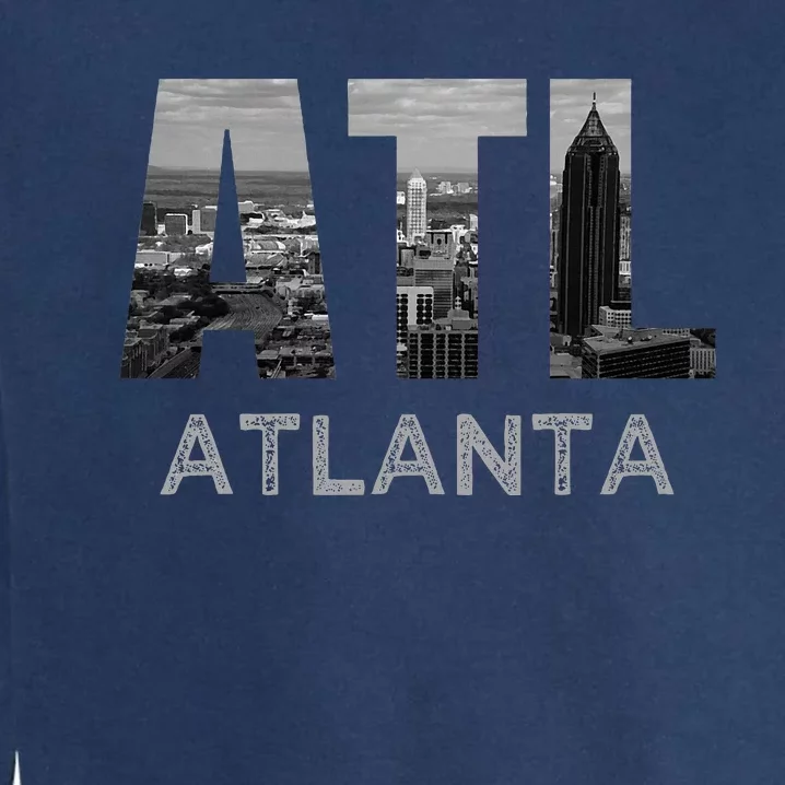 City Of Atlanta Georgia Skyline Cityscape Downtown Atl Home Garment-Dyed Sweatshirt