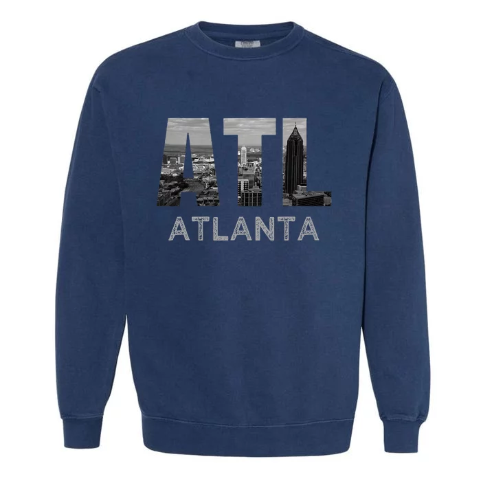 City Of Atlanta Georgia Skyline Cityscape Downtown Atl Home Garment-Dyed Sweatshirt