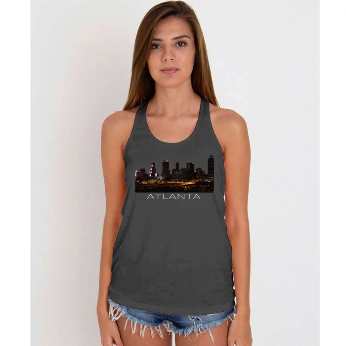 City Of Atlanta Nightlife Georgia Skyline Cityscape Love ATL Women's Knotted Racerback Tank