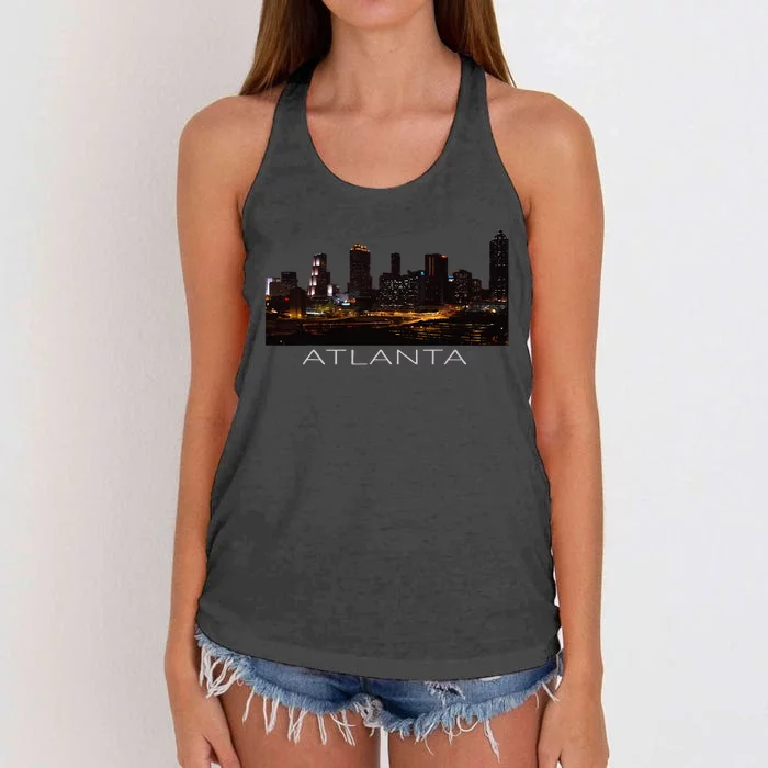 City Of Atlanta Nightlife Georgia Skyline Cityscape Love ATL Women's Knotted Racerback Tank