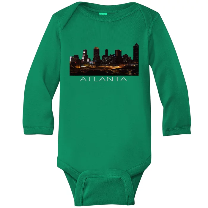 City Of Atlanta Nightlife Georgia Skyline Cityscape Love ATL Baby Long Sleeve Bodysuit