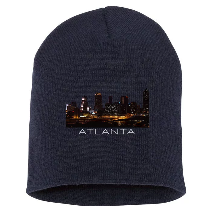 City Of Atlanta Nightlife Georgia Skyline Cityscape Love ATL Short Acrylic Beanie