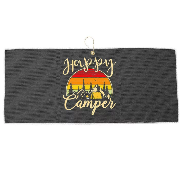 Camper Outdoor Activity Camping Lover Happy Camper Large Microfiber Waffle Golf Towel