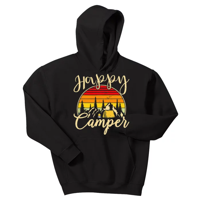 Camper Outdoor Activity Camping Lover Happy Camper Kids Hoodie