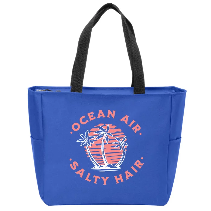 Cute Ocean Air Salty Hair Beach Vibes Summer Vacation Gift Zip Tote Bag