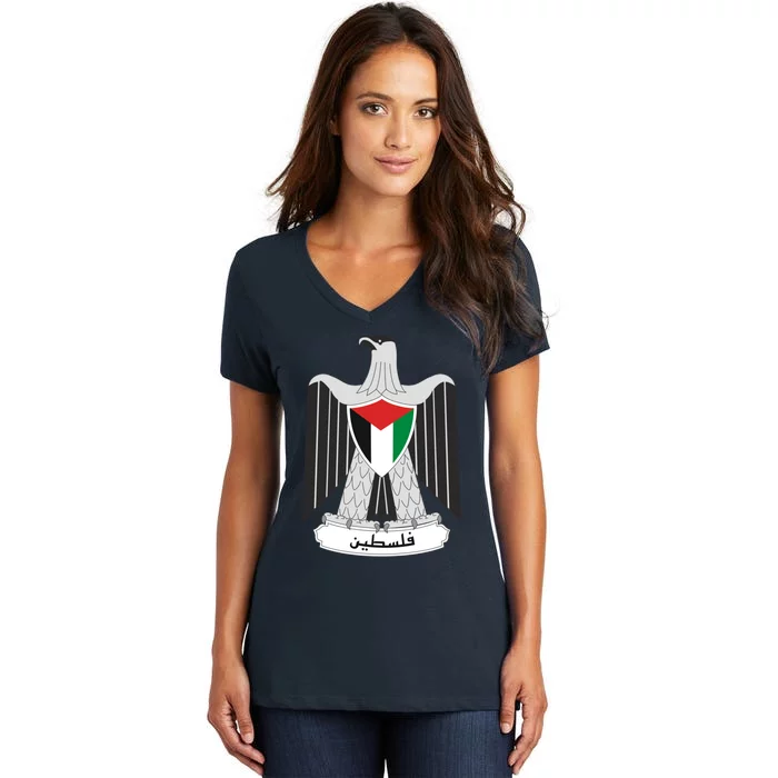 Coat Of Arms Of Palestine Women's V-Neck T-Shirt