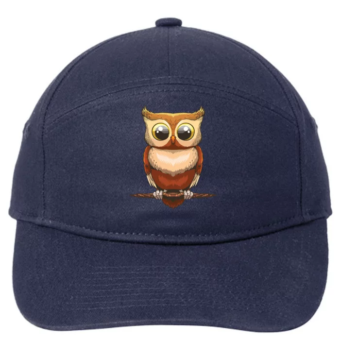 Cute Owl Art For Men Women Boy Girl Owl Lovers 7-Panel Snapback Hat