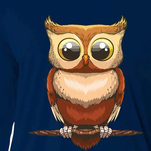 Cute Owl Art For Men Women Boy Girl Owl Lovers Cooling Performance Long Sleeve Crew